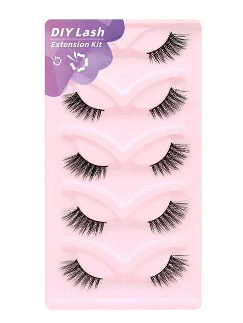 Diy False Eyelash Cluster Five Pairs C Curled Stereoscopic Half Eyelash Natural Appearance