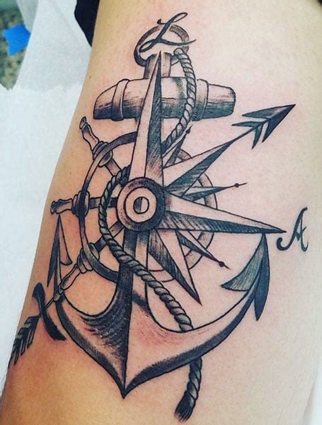 20 Cool Compass Tattoo Designs And Meaning The Trend Spotter