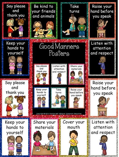 Good Manners Posters Teaching Manners Bilingual Classroom Resource