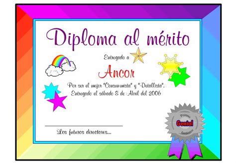 Diploma1 Diplomas para niños Formatos de diplomas Plantillas de