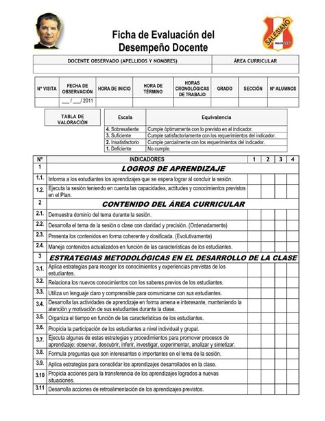 Ejemplos De Evaluacion Docente