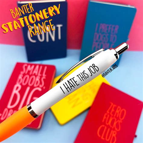 I Hate This Job Pen Funny Pen Banter Cards Rude Pens Etsy