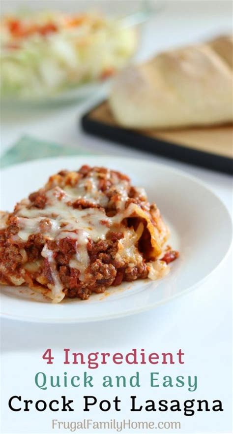 Crock Pot Lasagna Recipe Only 4 Ingredients Needed