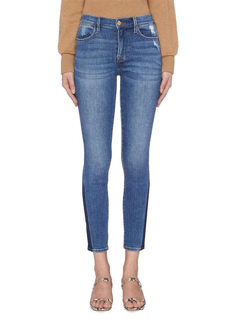 Le High Skinny Stripe Outseam Jeans By Frame Denim Coshio Online Shop