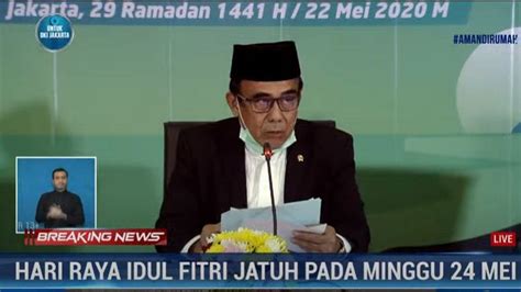 Untuk memastikan kapan kita lebaran idul fitri, kementerian agama ri (kemenag) menggelar sidang isbat (penetapan) awal bulan syawal 1441 hijriah pada jumat. Hasil Sidang Isbat, 1 Syawal 1441 H Ditetapkan Minggu 24 ...