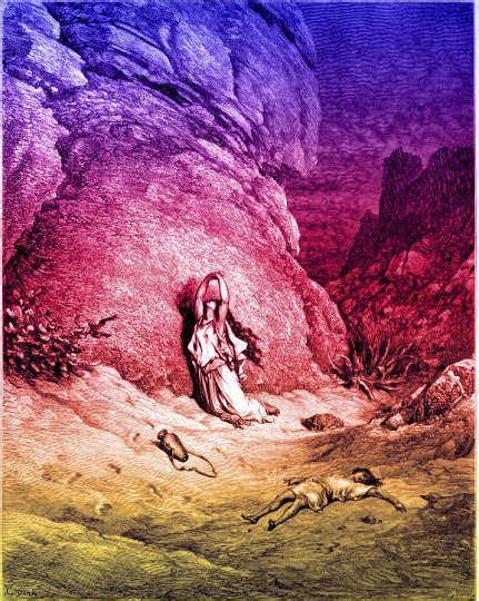Genesis 21b Dore Color1 Gustave Dore Bible Illustrations Woodcut