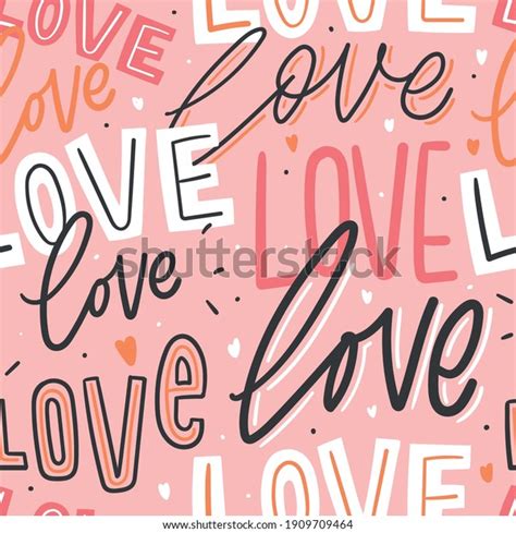 Love Lettering Seamless Pattern Textile Wrapping Stock Vector Royalty