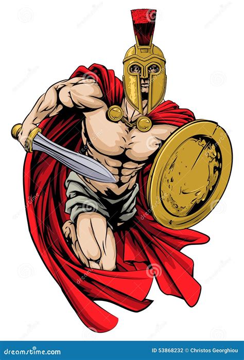 Spartan Muscle Posing Vector Illustration 53205298