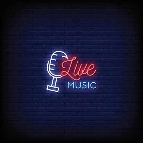Live Music Neon Signs Style Text Vector 2185776 Vector Art At Vecteezy