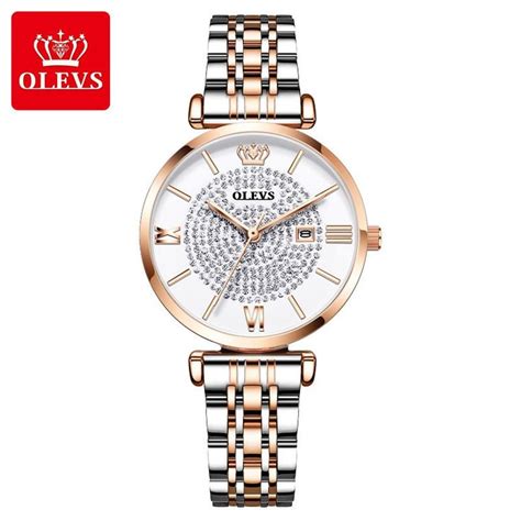 Olevs Fashion Diamond Starry Rose Gold Ladies Watch Diamond Watches