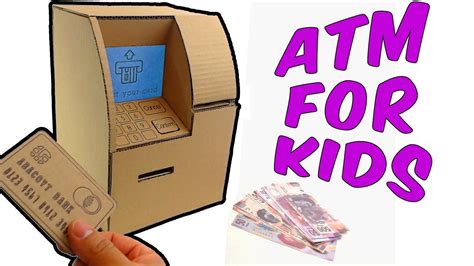 How To Make An Atm From Cardboard For Kids Youtube