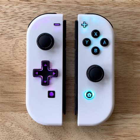 Custom Nintendo Switch Joy Con Controllers White Led Mod Backlit Butto