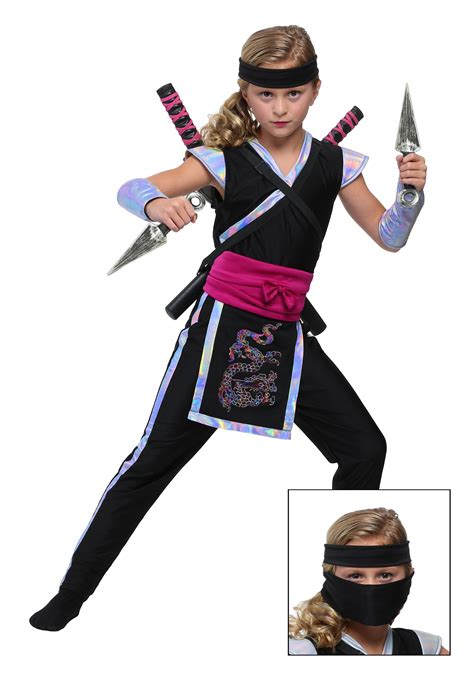 Rainbow Ninja Costume For Girls