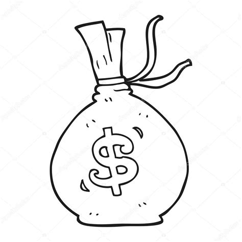 Black And White Cartoon Bag Of Money Stock Vector Image By