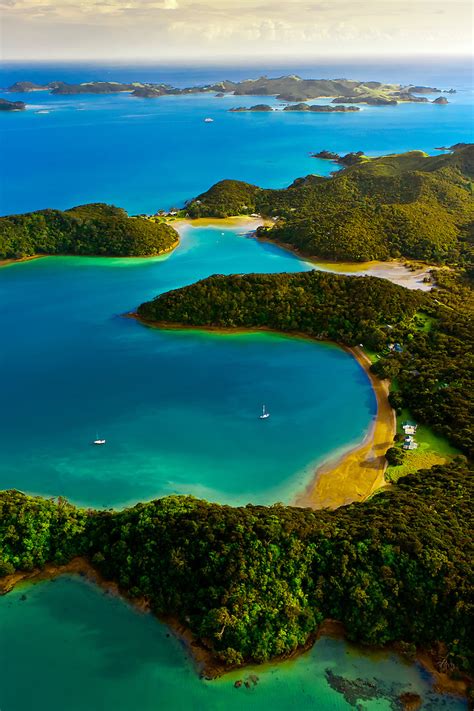 Aerial View Of Waikare Inlet The Bay Of Islands In The