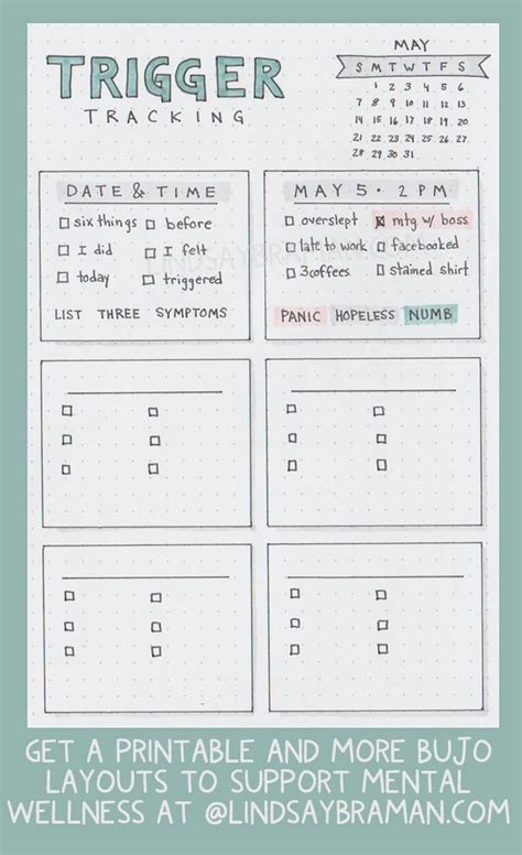 Trigger Tracker Worksheet For Mental Health Journaling And Self Advocacy
