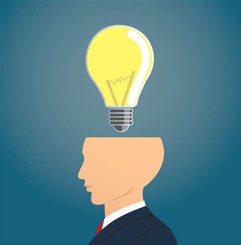 Businessman Thinking With Light Bulb Icon Concept Of