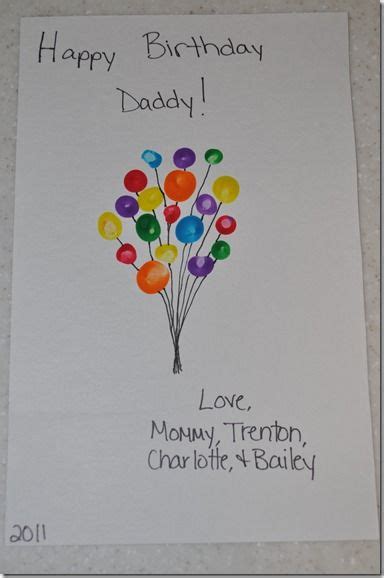 Fun and easy father's day cards to make with kids. fingerprint balloons card Practice drawing circles and ...