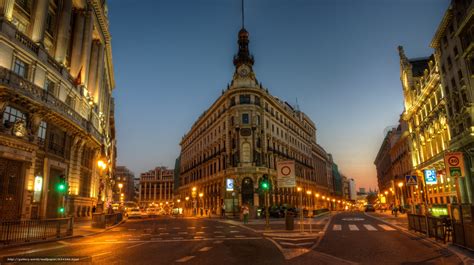 Download Wallpaper Madrid City Centre City Lights Free Desktop