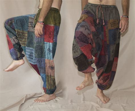Festival Patchwork Harem Pants With Pockets For Men And Women Etsy Harem Pants Cotton Harem