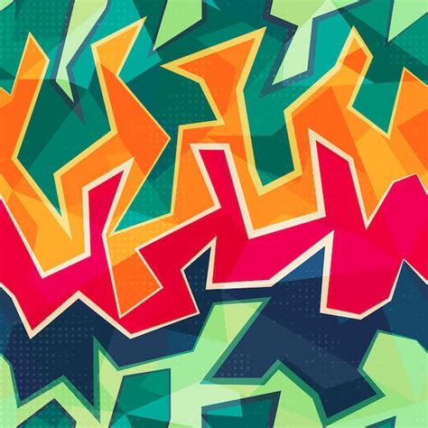 Premium Vector Colored Graffiti Seamless Pattern