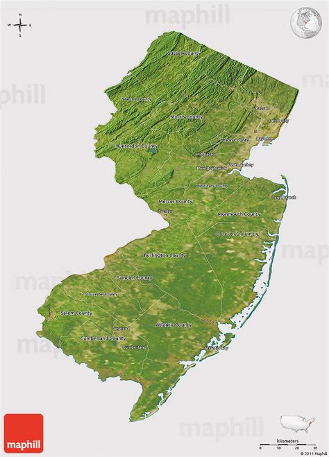 Satellite 3d Map Of New Jersey Cropped Outside