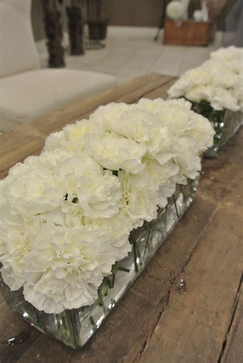 White Carnation Centerpieces