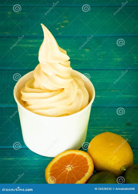 Frozen Soft Serve Yogurt Stock Image Image Of Dessert 24228235
