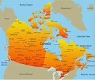 Mapa de ciudades de Canadá - OrangeSmile.com