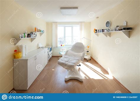 Cosmetologist Cabinet With Massage Table In Modern Beauty Salon