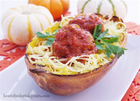 Baked Spaghetti Squash With Meatballs