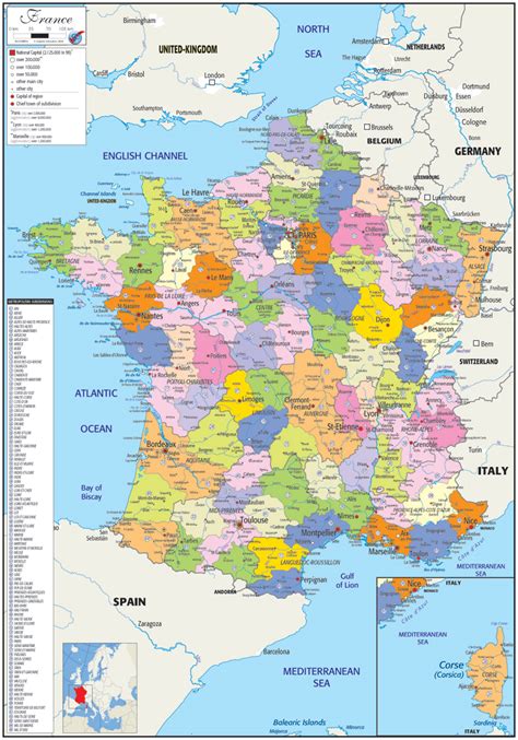 France Political Map Graphic Education