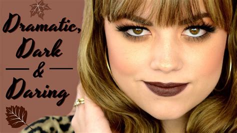 Dramatic Fall Makeup Tutorial Winged Liner Dark Lip Faces By Cait