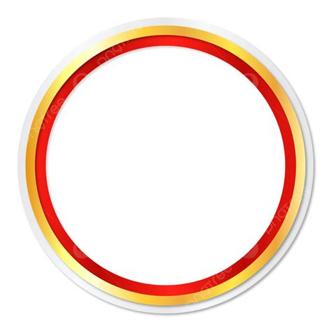 Golden Circle Frame Border With Red And White Ring Circle Golden