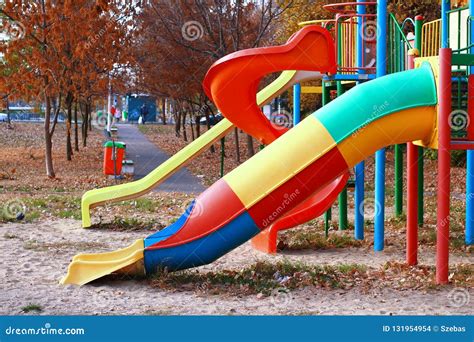 Outdoor Playground Slides Stock Photo Image Of Slides 131954954