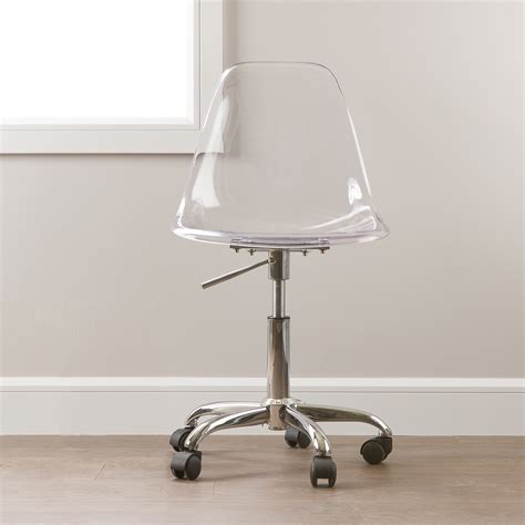 South Shore Clear Acrylic Office Chair With Wheels Home Furniture