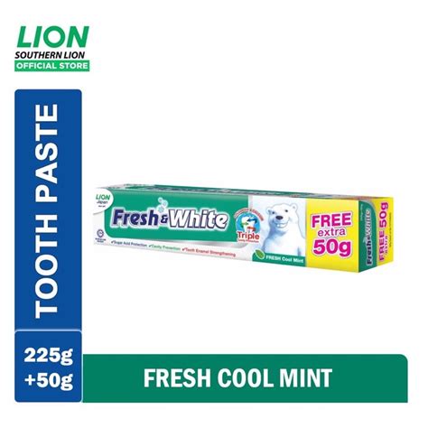 Fresh And White Toothpaste Fresh Cool Mint 225g 50g Shopee Malaysia