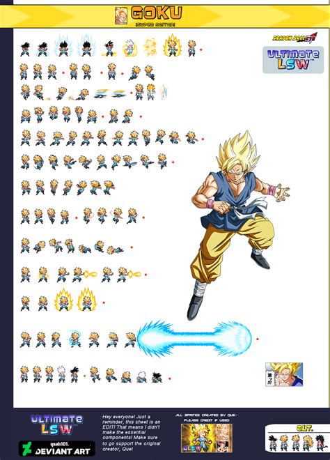 Goku Sprite Sheet By Therealgokublackfan On Deviantart Images