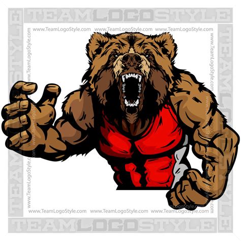 Wrestling Mascot Bear Vector Format  Eps