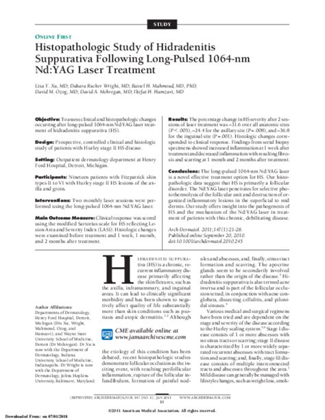 Pdf Histopathologic Study Of Hidradenitis Suppurativa Following Long