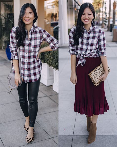 Two Ways To Wear A Holiday Flannel Shirt Skirt The Rules Nyc Style