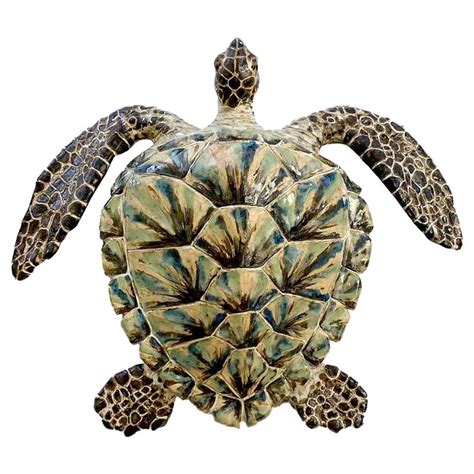 Large Glazed Ceramic Turtle Sculpture At 1stdibs Ceramic Turtles