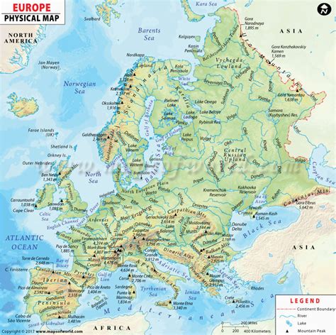 Europe Map Labeled Physical Features Europe Map Map Pictures It