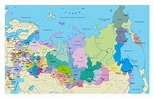 Mapa de regiones de Rusia en ruso | Rusia | Europa | Mapas del Mundo