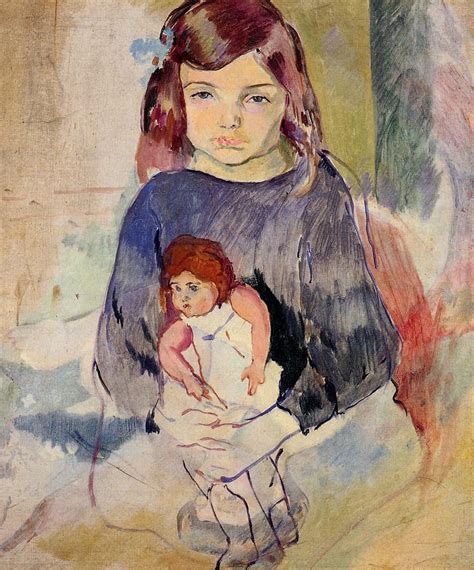 Paintings Reproductions Young Girl With A Doll 1924 By Julius Mordecai