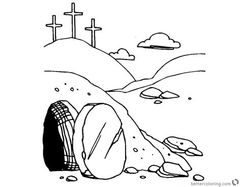 Printable Jesus Empty Tomb Coloring Pages Printable Templates