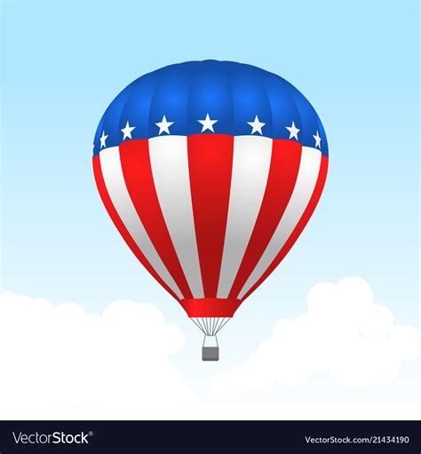 American Hot Air Balloon With Stars And Stripes Vector Image