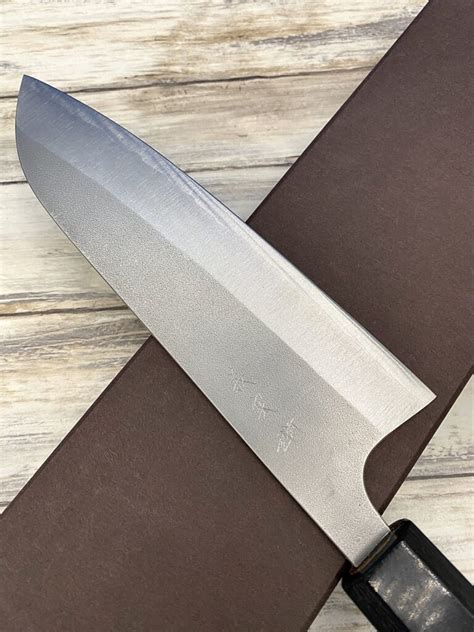 Couteau Artisanal Japonais Yoshimi Kato Santoku Aogami Nashiji