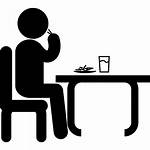 Eating Lunch Icon Table Sitting Drinking Having