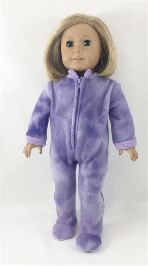 Susie Q Footie Pajamas Lavender Tie Dye Doll Clothes American Girl